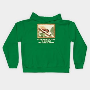 Cicadas are Gay (light text) Kids Hoodie